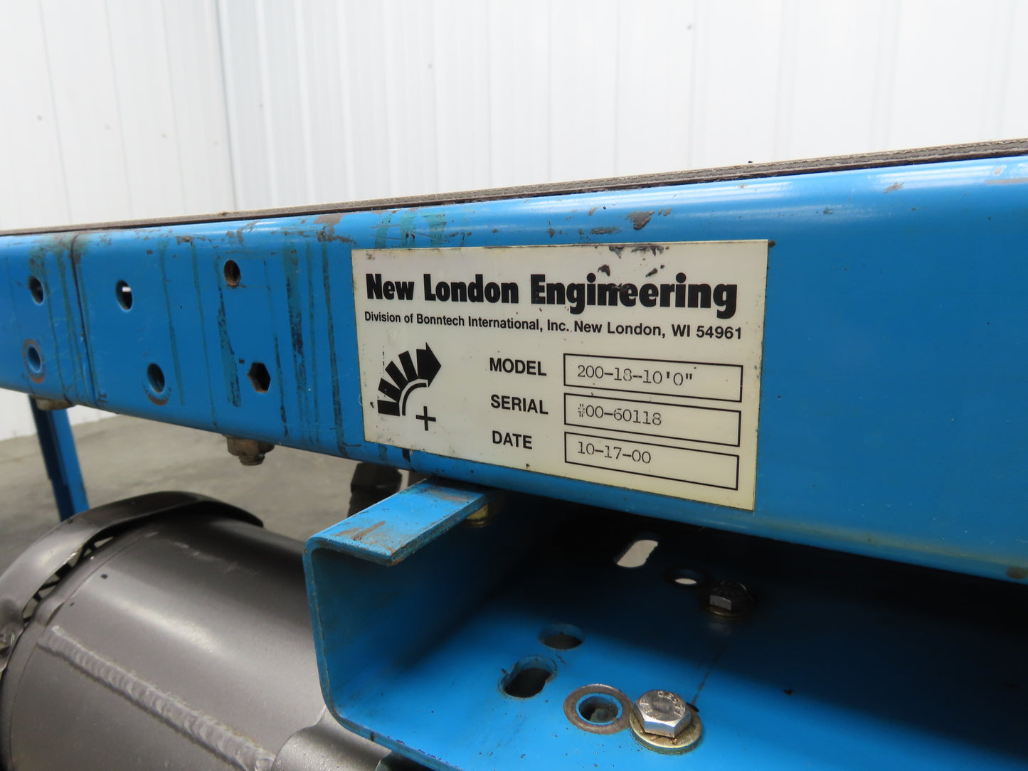 New London Engineering 21"x 8' Conveyor 12"Belt .33Hp 230/460V 3PH 48FPM