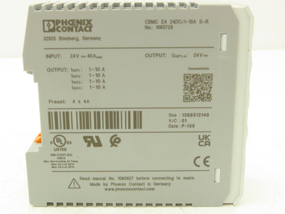 Phoenix Contact CBMCE424DC/1-10AS-R Multi Channel Electronic Circuit Breaker 24V