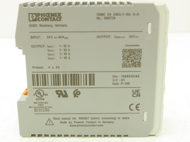 Phoenix Contact CBMCE424DC/1-10AS-R Multi Channel Electronic Circuit Breaker 24V