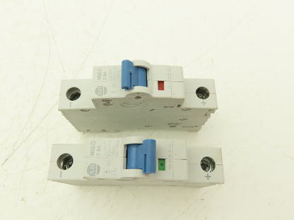 Allen Bradley 1492-D1C080 Mini Circuit Breaker 8A 1-Pole 220V 1PH Ser D Lot of 2