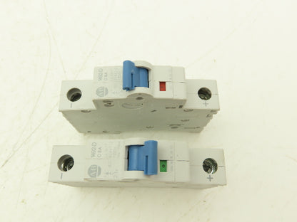 Allen Bradley 1492-D1C080 Mini Circuit Breaker 8A 1-Pole 220V 1PH Ser D Lot of 2