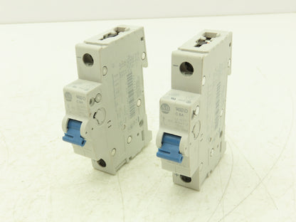 Allen Bradley 1492-D1C080 Mini Circuit Breaker 8A 1-Pole 220V 1PH Ser D Lot of 2