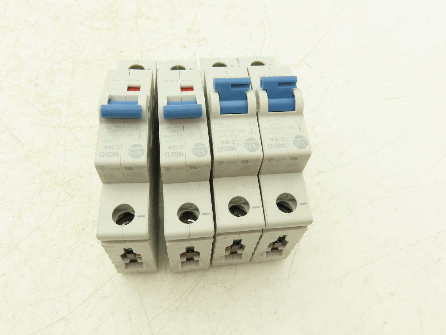 Allen Bradley 1492-D1C160 Mini Circuit Breaker 16A 1-Pole 220V 1PH Lot of 4