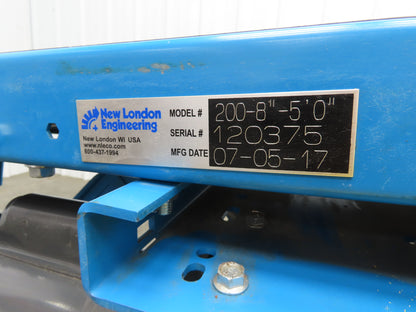 New London Engineering 11"x 5' Incline Conveyor 8"Belt .33Hp 115/230V 1PH 90FPM