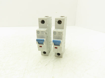 Allen Bradley 1492-D1C060 Mini Circuit Breaker 6A 1-Pole 220V 1PH Ser D Lot of 2
