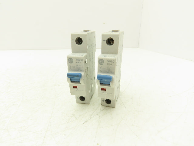 Allen Bradley 1492-D1C060 Mini Circuit Breaker 6A 1-Pole 220V 1PH Ser D Lot of 2