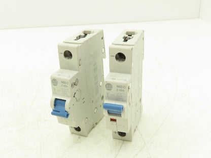 Allen Bradley 1492-D1C400 Mini Circuit Breaker 40A 1-Pole 220V Ser D Lot of 2