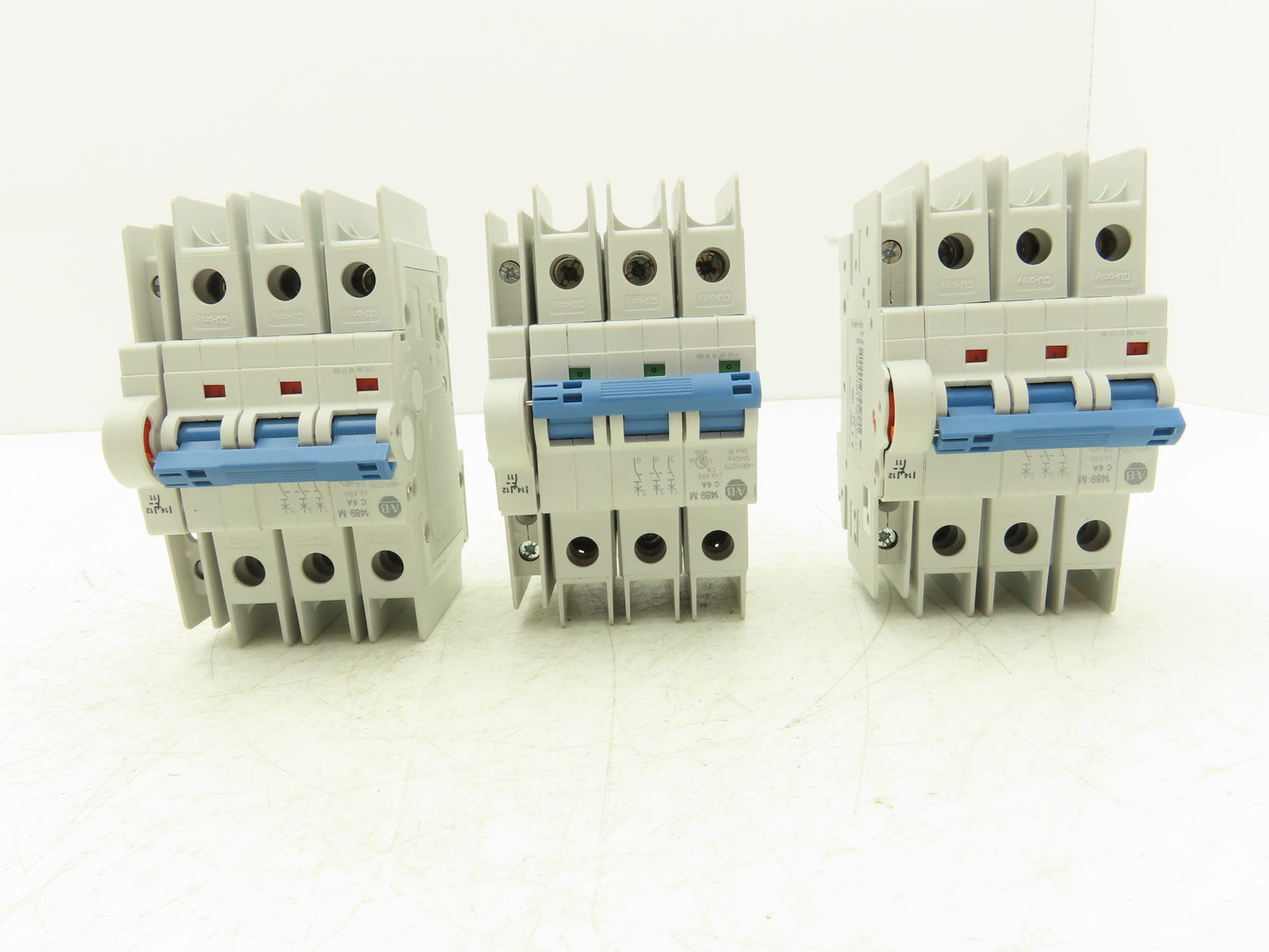 Allen Bradley 1489-M C 6A Mini Circuit Breaker 6A 3-Pole 277/480V 3PH Lot of 3