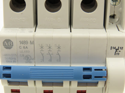 Allen Bradley 1489-M C 6A Mini Circuit Breaker 6A 3-Pole 277/480V 3PH Lot of 3