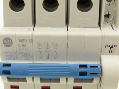 Allen Bradley 1489-M C 6A Mini Circuit Breaker 6A 3-Pole 277/480V 3PH Lot of 3