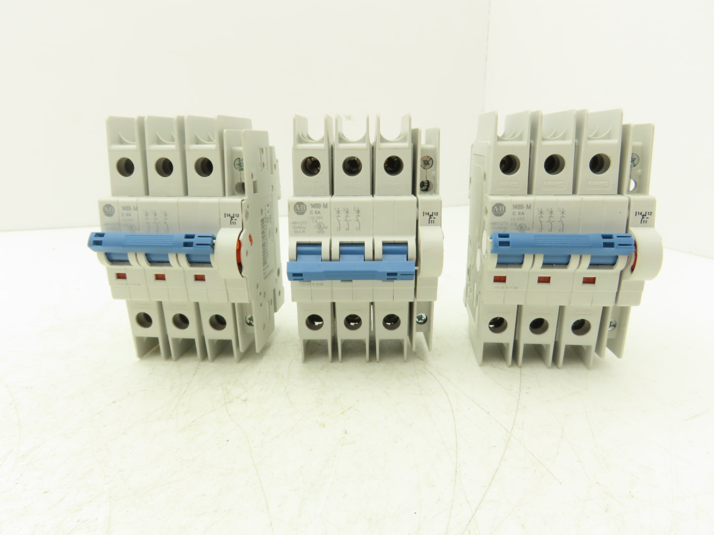 Allen Bradley 1489-M C 6A Mini Circuit Breaker 6A 3-Pole 277/480V 3PH Lot of 3