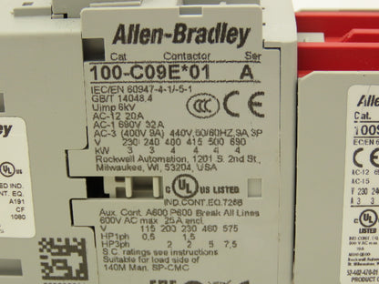 Allen Bradley 100S-C09EJ23BC Motor Starter Safety Contactor 7.5Hp 600V Assembly