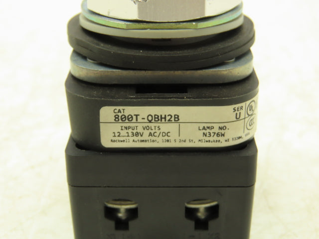 Allen Bradley 800T-QBH2B Illuminated Push Button Blue LED Lens 12-130V AC/DC
