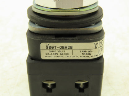 Allen Bradley 800T-QBH2B Illuminated Push Button Blue LED Lens 12-130V AC/DC