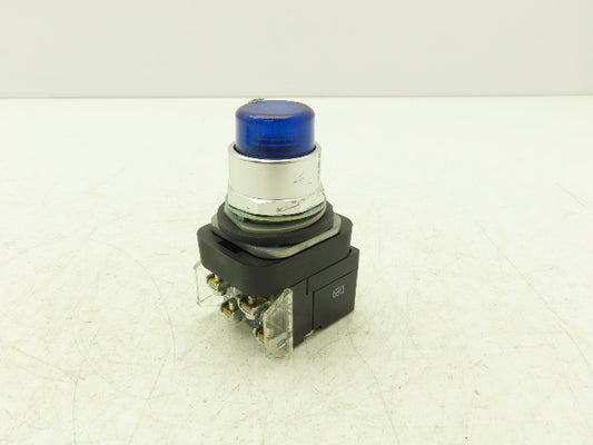 Allen Bradley 800T-QBH2B Illuminated Push Button Blue LED Lens 12-130V AC/DC
