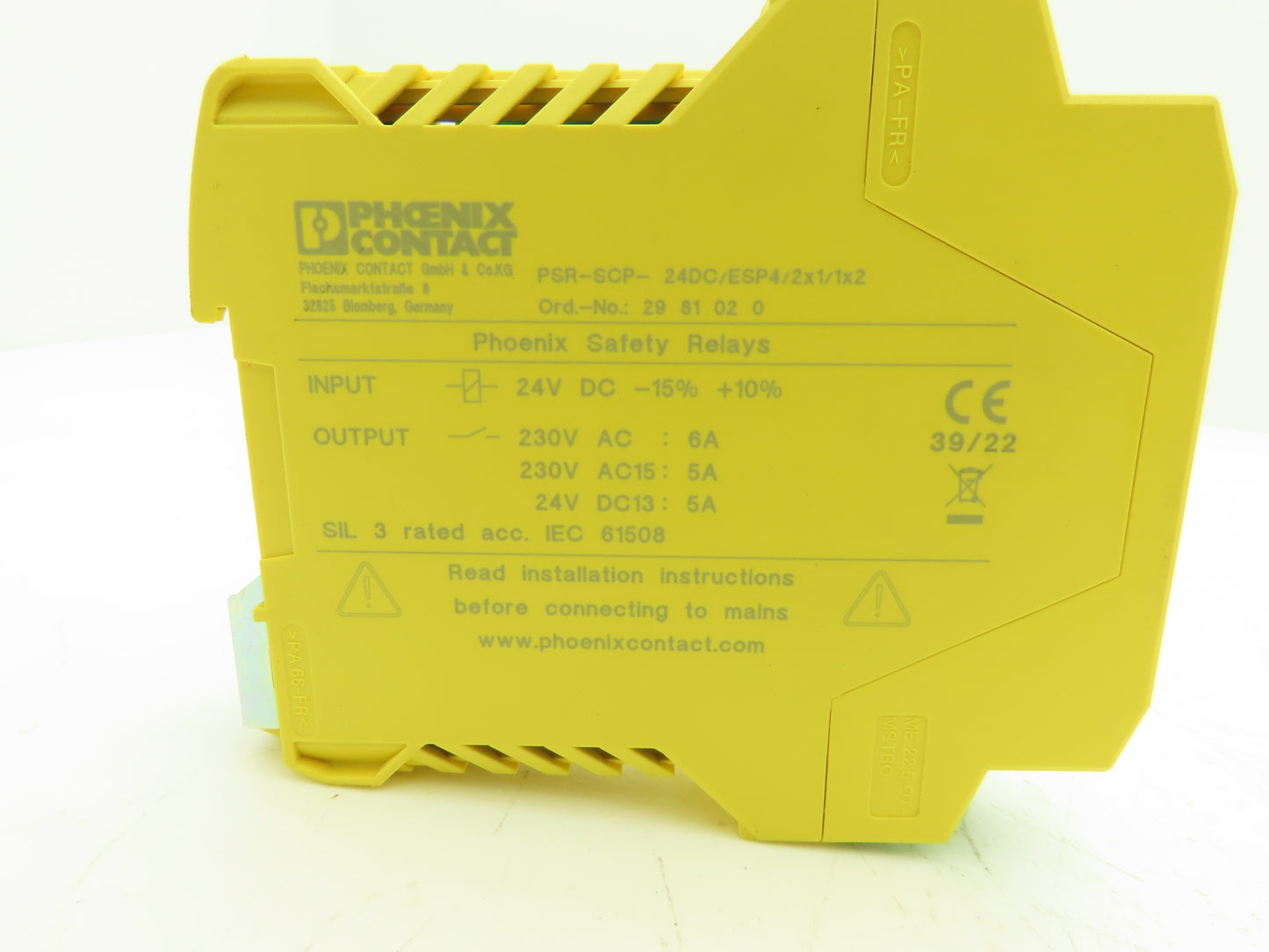 Phoenix Contact PSR-SCP-24DC/ESP4/2X1/1X2 Safety Relay Module 24V