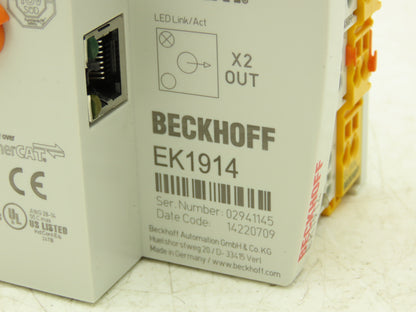 Beckhoff EK1914 PLC Input Output EtherCAT Coupler Safety I/O W/Input & Output