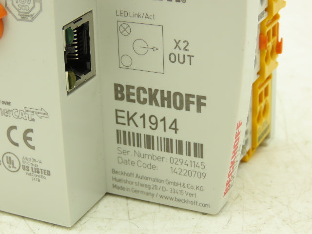 Beckhoff EK1914 PLC Input Output EtherCAT Coupler Safety I/O W/Input & Output