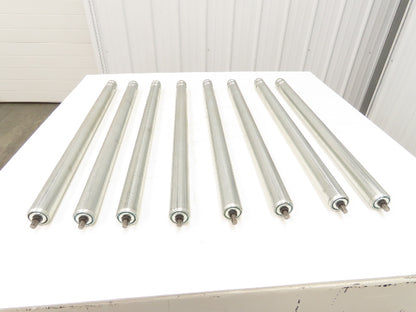 1.9" Grooved O-Ring Conveyor Roller 33"BF Galvanized Steel 7/16"Hex  Lot of 8