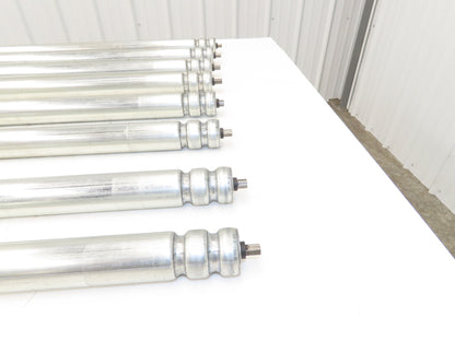 1.9" Grooved O-Ring Conveyor Roller 33"BF Galvanized Steel 7/16"Hex  Lot of 8