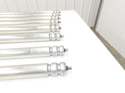 1.9" Grooved O-Ring Conveyor Roller 33"BF Galvanized Steel 7/16"Hex  Lot of 8