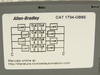 Allen Bradley 1734-OB8E PLC I/O Digital Output Module 8 Point 24V Ser C FW 3.022
