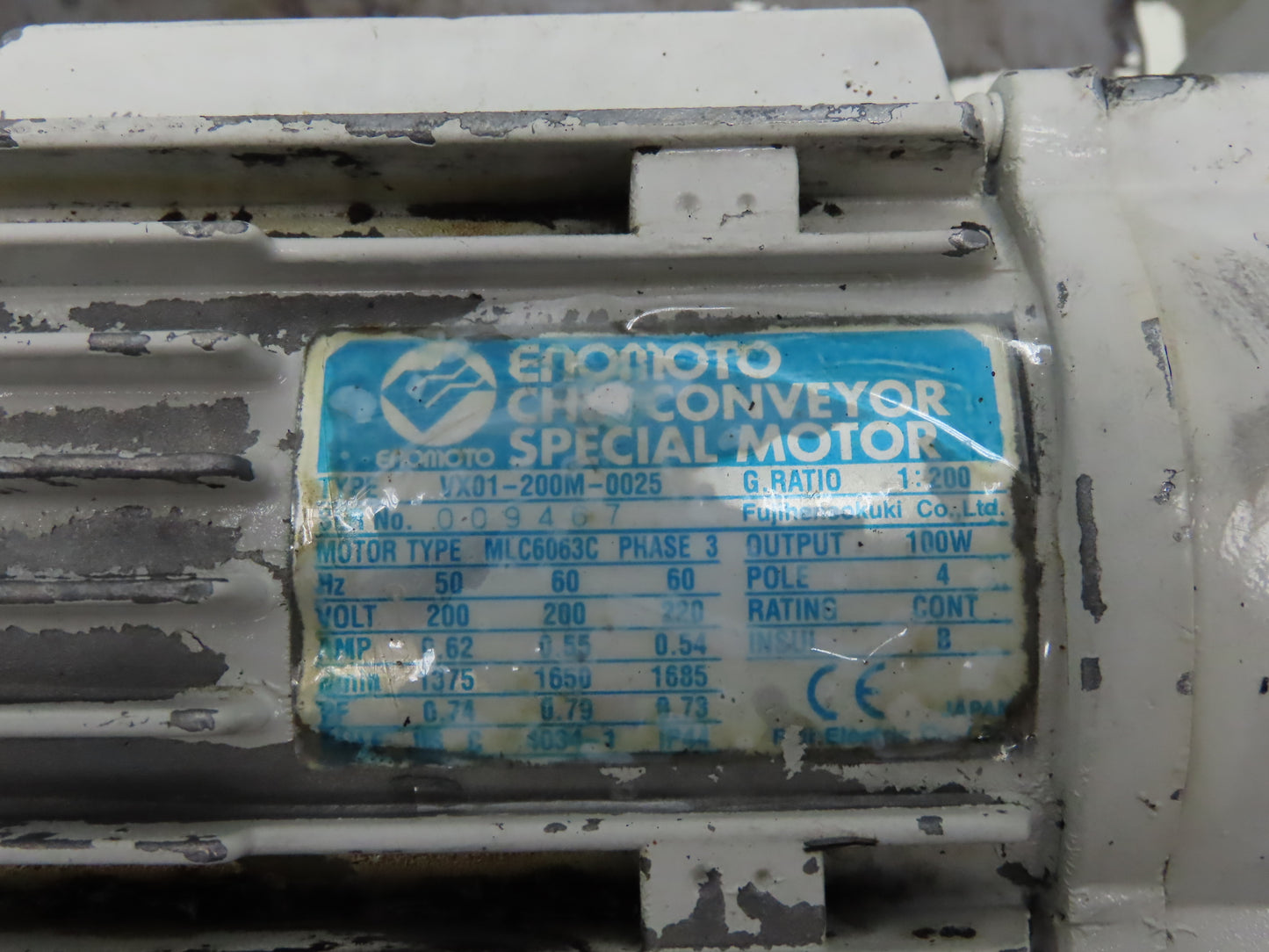 Enomoto BEA MA-500H Flat Chip Conveyor 20" Belt 40" Infeed 220V 3PH 9' 2"OAL