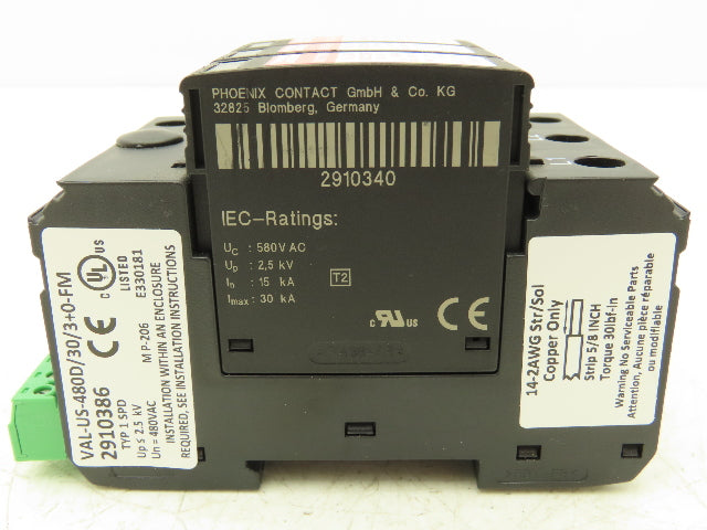 Phoenix Contact VAL-US-480D/30/3+0-FM Surge Protection Device 480VAC Delta