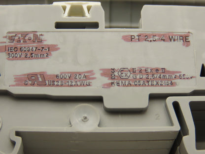 Eaton PT 2.5-4 Feed-Through Terminal Block Gray 4 Wire 600V 2.5mm² Lot of 148