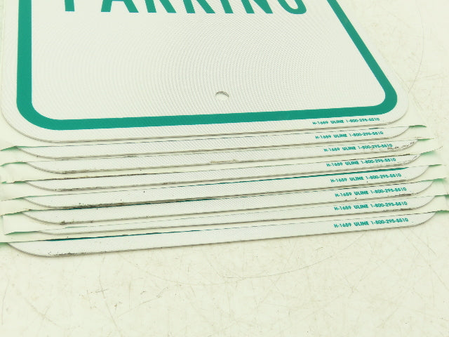Uline H-1659-SIGN Reserved Parking Sign Green 12 x 18" Aluminum Lot of 8