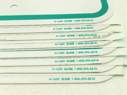 Uline H-1659-SIGN Reserved Parking Sign Green 12 x 18" Aluminum Lot of 8