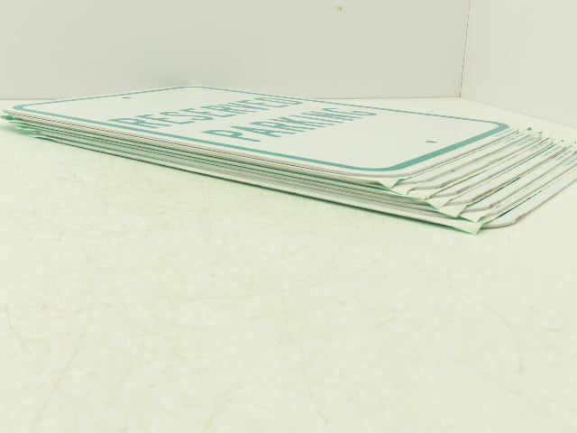 Uline H-1659-SIGN Reserved Parking Sign Green 12 x 18" Aluminum Lot of 8