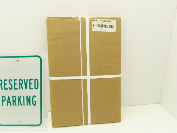 Uline H-1659-SIGN Reserved Parking Sign Green 12 x 18" Aluminum Lot of 10