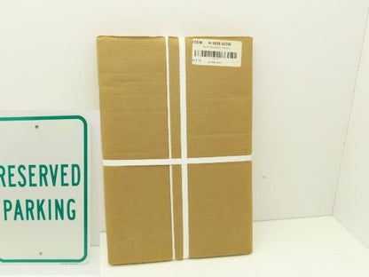 Uline H-1659-SIGN Reserved Parking Sign Green 12 x 18" Aluminum Lot of 10