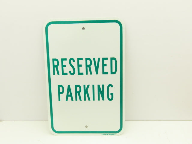 Uline H-1659-SIGN Reserved Parking Sign Green 12 x 18" Aluminum Lot of 10