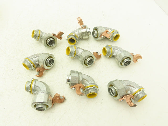 Crouse-Hinds LTB7590 90°  Male Liquid Tight Flex Conduit Box Connector Lot Of 9