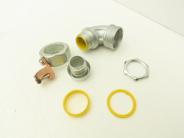 Crouse-Hinds LTB7590 90°  Male Liquid Tight Flex Conduit Box Connector Lot Of 9