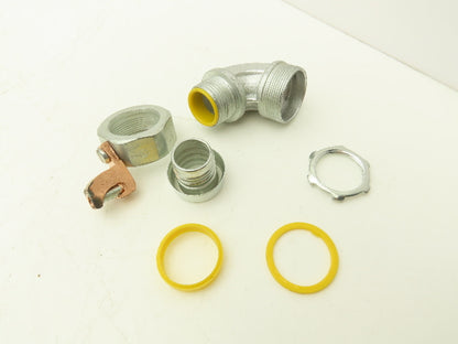 Crouse-Hinds LTB7590 90°  Male Liquid Tight Flex Conduit Box Connector Lot Of 9
