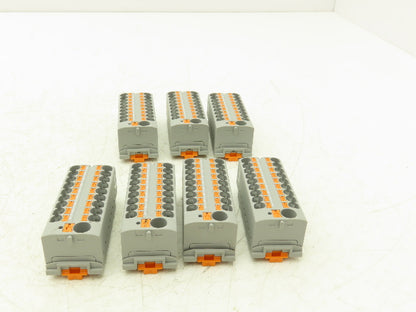 Phoenix Contact PTFIX-NS15/35 Terminal Block Gray 10 Wire 10mm² to 4mm² Lot of 7