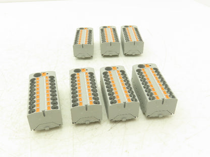 Phoenix Contact PTFIX-NS15/35 Terminal Block Gray 10 Wire 10mm² to 4mm² Lot of 7