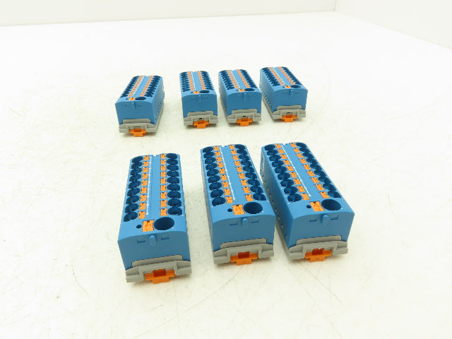 Phoenix Contact PTFIX-NS15/35 Terminal Block Blue 10 Wire 10mm² to 4mm² Lot of 7