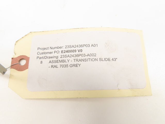 Hytrol BPC/HSS 43" Belt Conveyor Inline Transition Slide Rail Grey 48"OAL