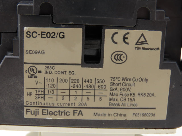 Fuji Electric BM3RHB-010 SC-E02/G 10A Circuit Breaker/Contactor Motor Starter