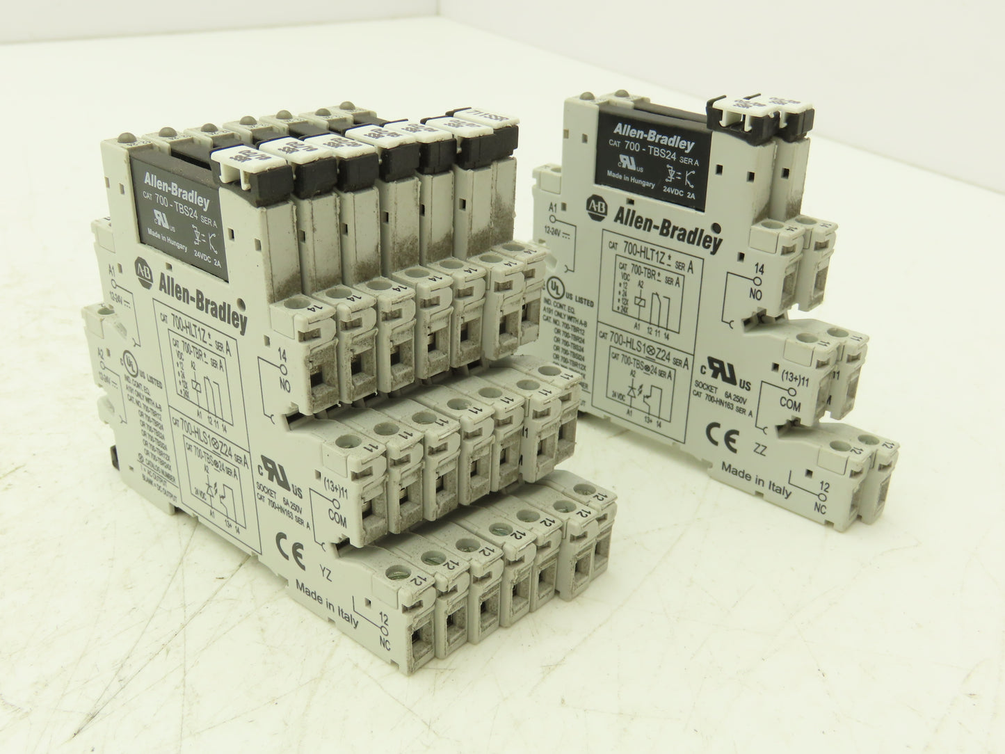 Allen-Bradley 700-HLT1Z Terminal Block Relay 700-TBR24 Ser A 24V Coil Lot of 9