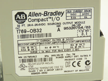 Allen Bradley 1769-IQ32 Compact Input Module I/O 32 Pt 24VDC Mixed Lot of 2