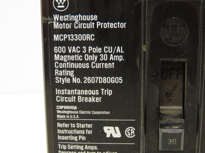 BC110124 MCP13300RC Motor Circuit Protector Breaker 3PH 600VAC With EL3030R