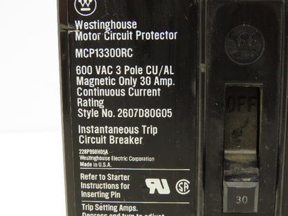 BC110124 MCP13300RC Motor Circuit Protector Breaker 3PH 600VAC With EL3030R