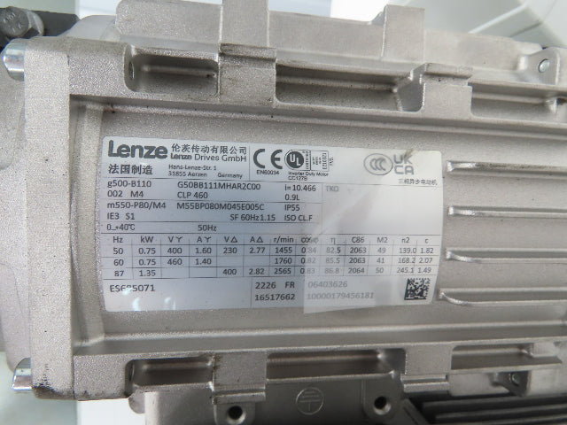 Eurosort Sorter Conveyor Flex Drive .75kw 460V 3PH 8400 Motec EtherCAT Inverter