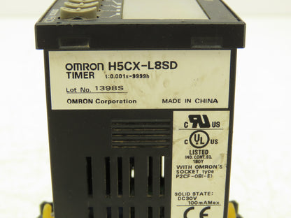 Omron H5CX-L8SD Timer Relay Digital 8 Pin 0.001sec-9999h  24V With P2CF-08 Base