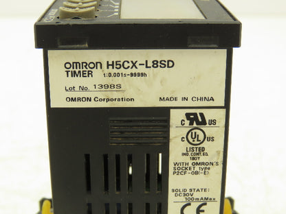Omron H5CX-L8SD Timer Relay Digital 8 Pin 0.001sec-9999h  24V With P2CF-08 Base